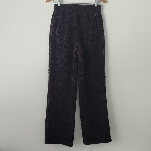 Skims Espresso Chocolate Brown Teddy Sherpa Fuzzy Jogger Sweatpants S (BX16) - Picture 4 of 9